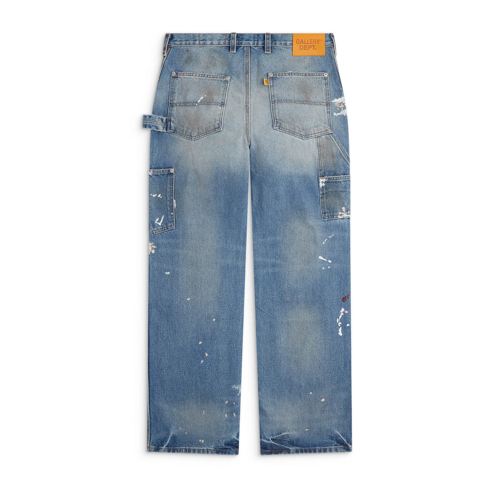 651#Gallery Dept New Retro Old Splashed Paint Holes Dirty Feng Shui Washed Mud Dyeing Logging Workwear Jeans American High Street Casual Workwear Trousers Washed Blue S～XL p290